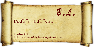 Boér Lívia névjegykártya